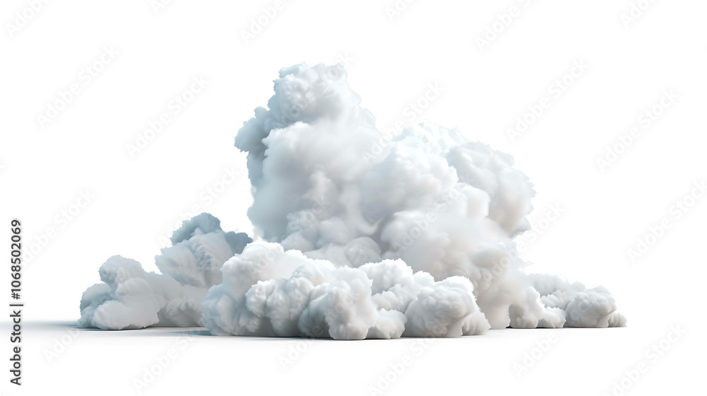 A large white cloud of smoke or fog on a white background. The cloud is opaque and has a soft, fluffy texture. A large white cloud of smoke or fog on a white background. The cloud is opaque and has a soft, fluffy texture.