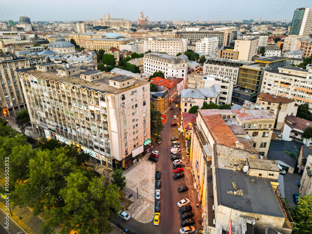 Fototapeta premium View of city Bucharest, Romania
