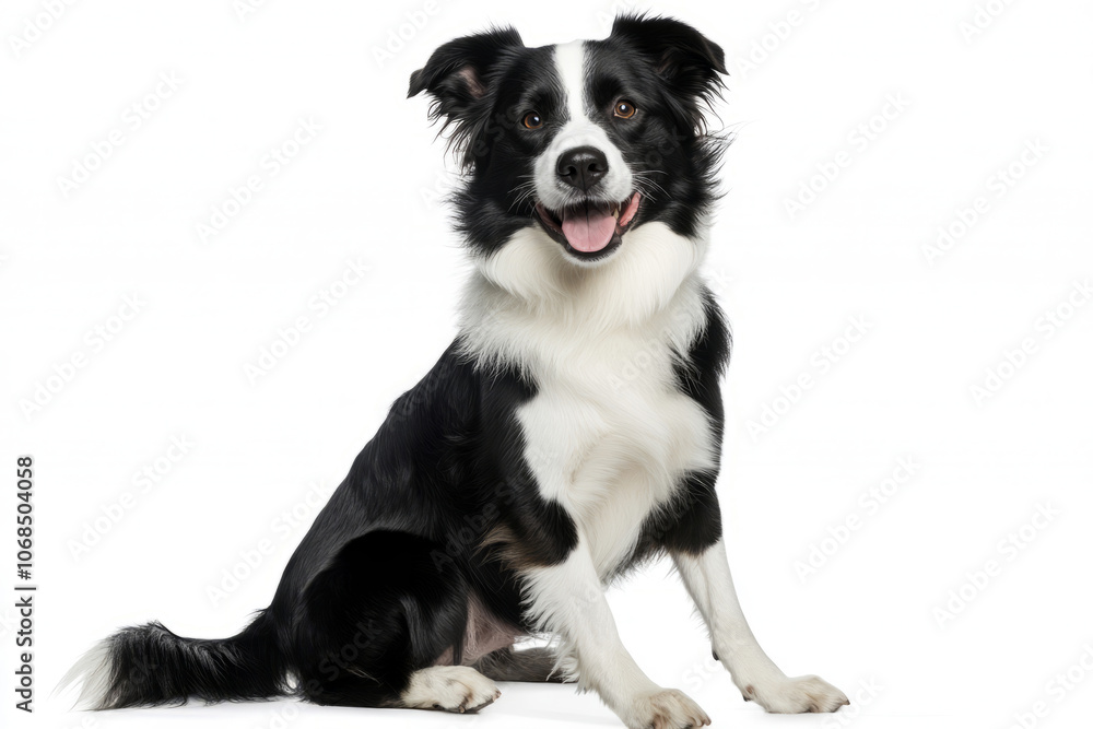 sitting border collie a happy dog, isolated on a white background, sitting border collie a happy dog, isolated on a white background,