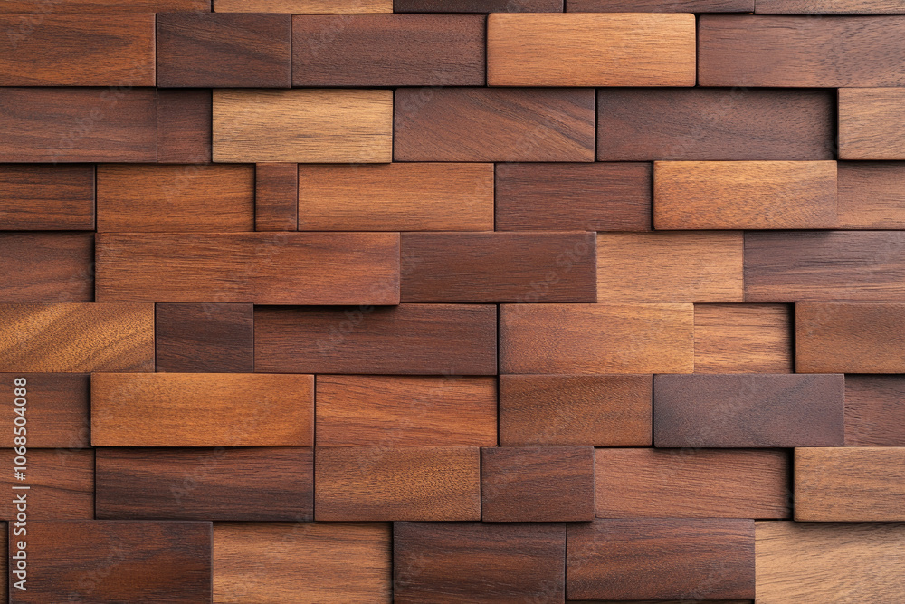Fototapeta premium Rustic dark wooden texture, three-dimensional wood grain, rich earthy tones, natural warmth, ideal for backgrounds and design elements