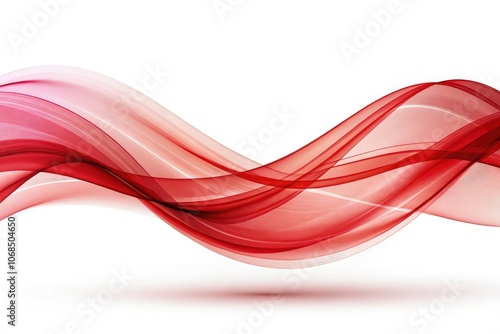 Elegant red wave abstract flowing design with dynamic movement and depth. Generative AI