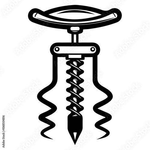 corkscrew vector silhouette illustration on a white background