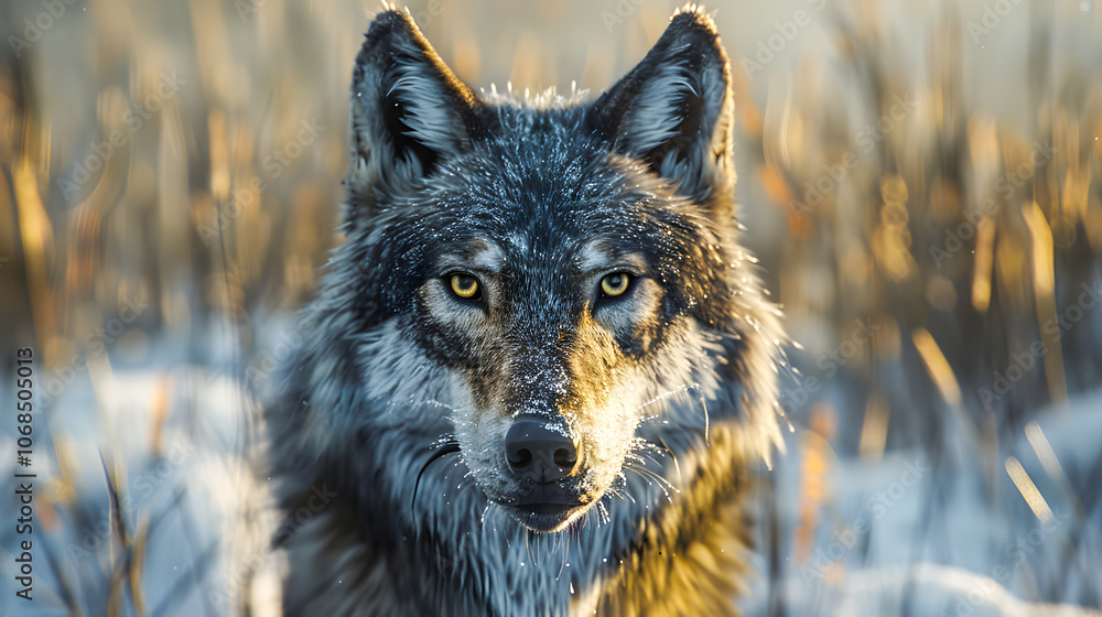 Powerful wolf: animal wildlife in a dramatic background Powerful wolf: animal wildlife in a dramatic background