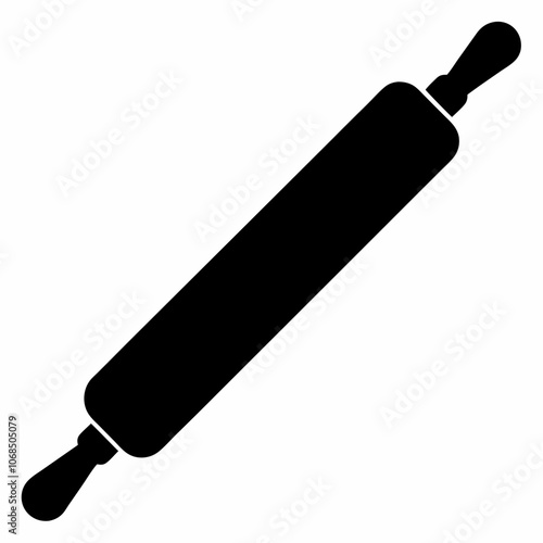 rolling pin vector silhouette illustration on a white background