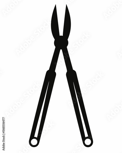 black tongs vector silhouette illustration on a white background