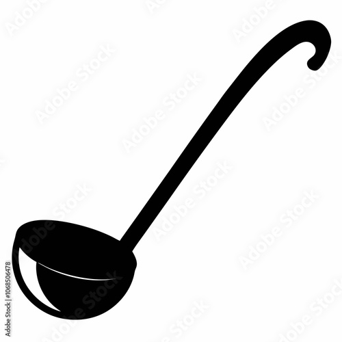 black ladle vector silhouette illustration on a white background