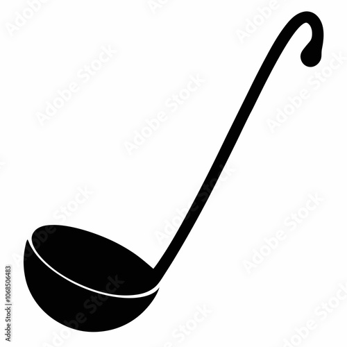 black ladle vector silhouette illustration on a white background