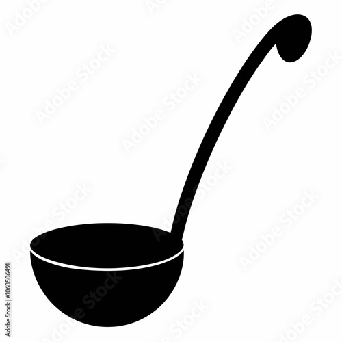 black ladle vector silhouette illustration on a white background