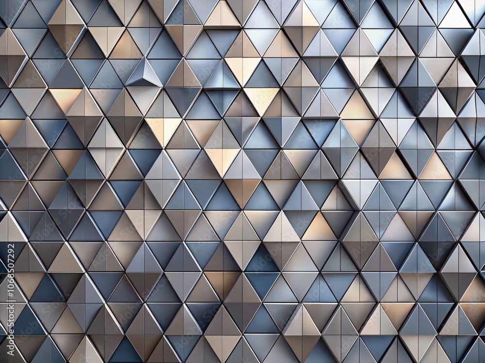 Modern 3D Mosaic Design with Shades of Grey Triangles for Trendy Architectural Background Modern 3D Mosaic Design with Shades of Grey Triangles for Trendy Architectural Background