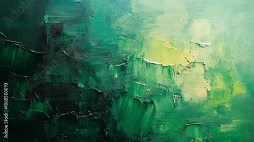 Abstract Green Texture Painting