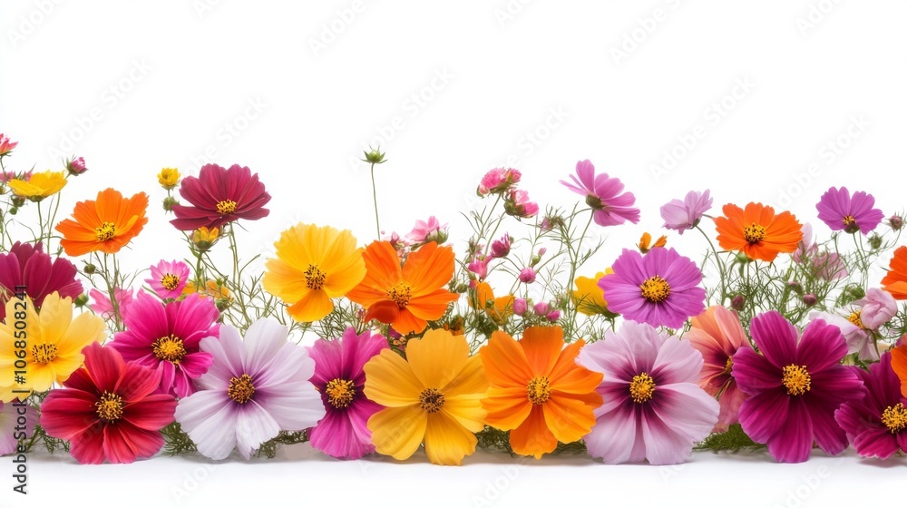 Colorful Cosmos Flowers in Bloom Colorful Cosmos Flowers in Bloom