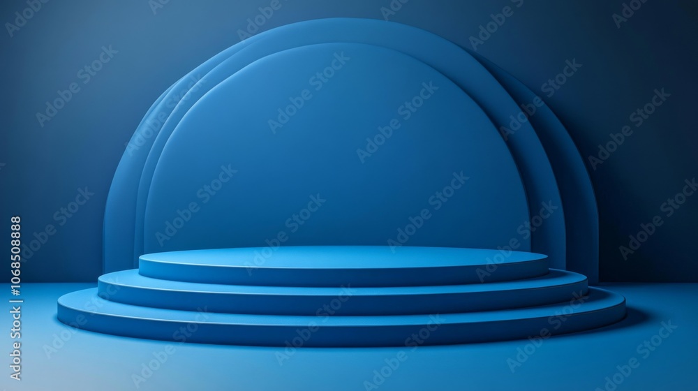 Obraz premium Blue Podium Stage Background