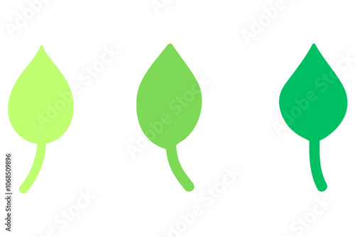 Leaf set icon. Nature herb design