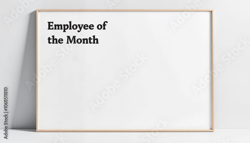 Employee of the Month certificate frame on a light background, bonuses and rewards theme  photo