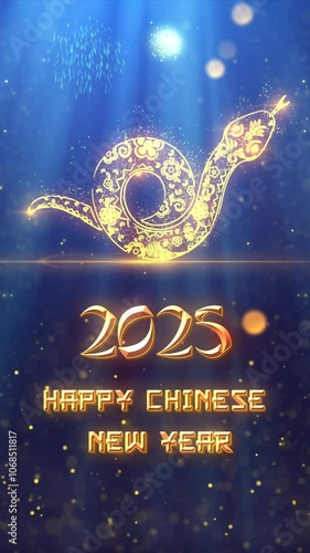 Mobile Vertical HD Resolution, 1080x1920 Pixels, Chinese New Year 2025 Wishes Intro Opener Background, 2025 Year of Snake Background Animation, 

Useful for Chinese Events, Chinese New Year Wishes photo