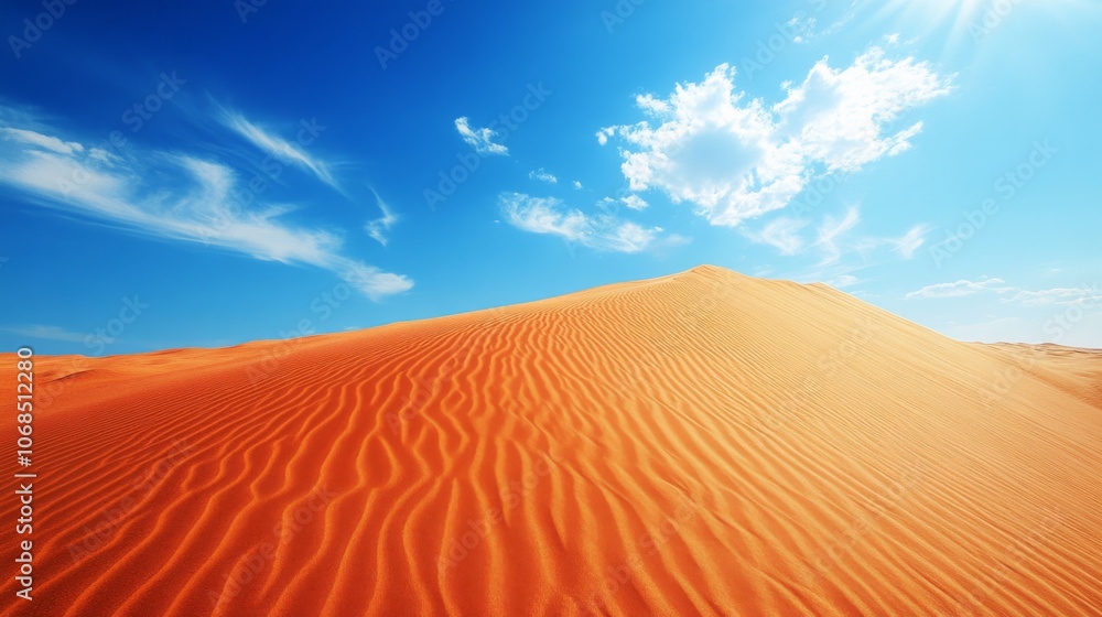 Naklejka premium Golden Desert Dune Under Vibrant Sky