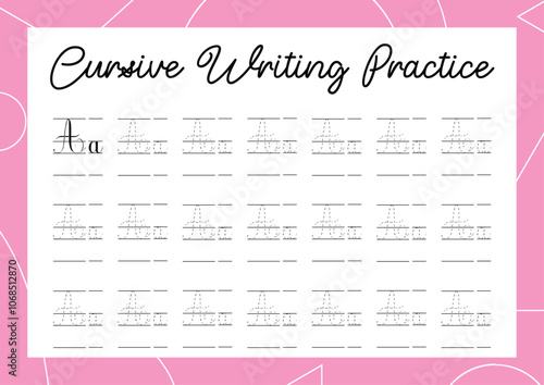 A-Z Cursive Alphabets Worksheet for Kids Handwriting Practice, Ready to Print A4 Size Worksheet