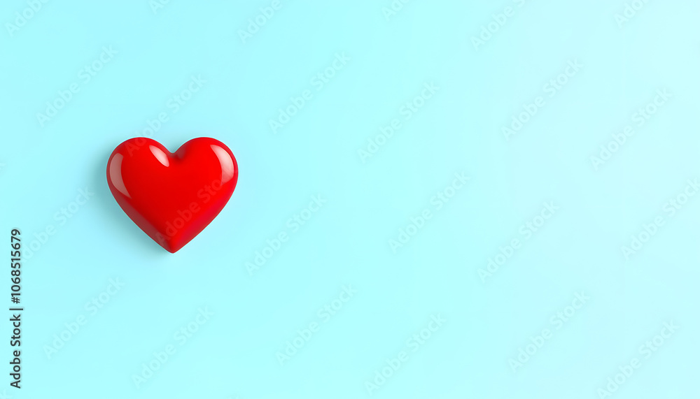 A red heart on a light blue background isolated with white highlights, png A red heart on a light blue background isolated with white highlights, png