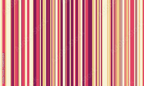 Pattern of vertical stripes, colorful thin and thick lines. Irregular stripe background, vector seamless texture. Abstract striped geometric design in bright colors.