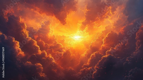 Wallpaper Mural Dramatic Fiery Sky Torontodigital.ca