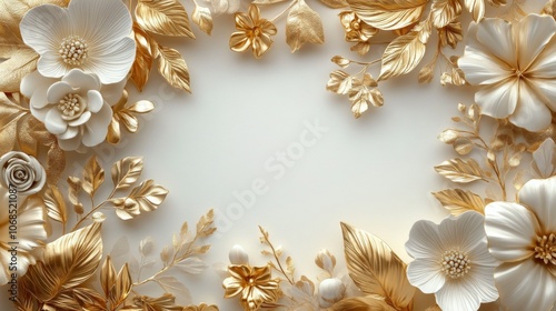 Elegant Floral Gold Frame