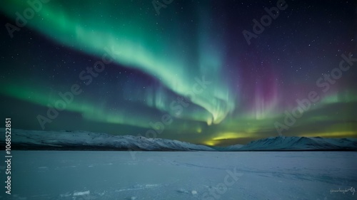 Wallpaper Mural the arctic night comes alive with the mesmerizing dance of the Aurora Borealis Torontodigital.ca