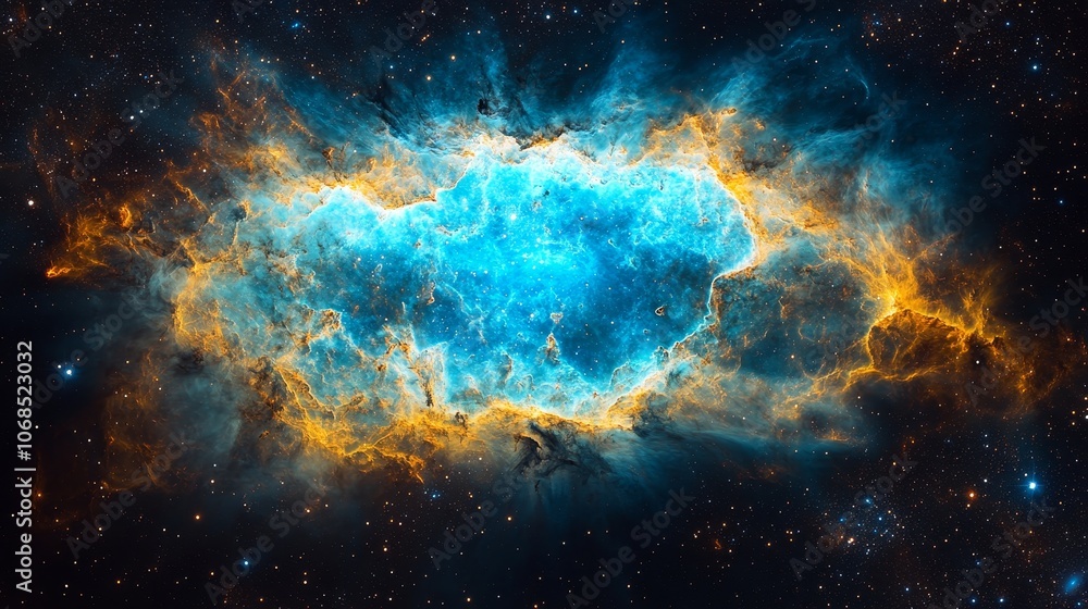 Obraz premium A Star is Born: A Nova's Explosive Birth.Concept of creation, rebirth, and cosmic energy,Suitable for industries like astronomy, space exploration, spirituality, and science fiction.
