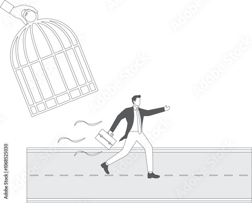 Big Hand catching a small Businessman