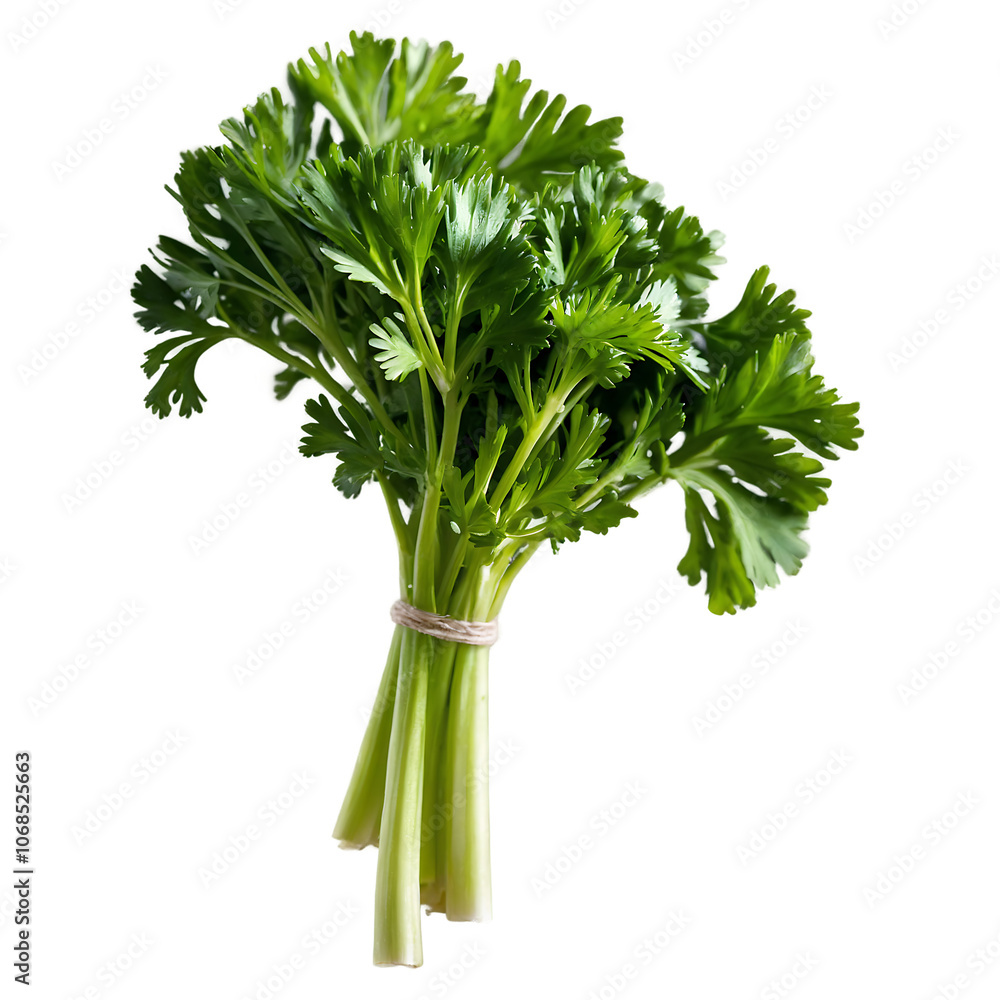 Isolated Parsley on White Background: Ideal for Culinary Uses and Kitchen Decor Isolated Parsley on White Background: Ideal for Culinary Uses and Kitchen Decor