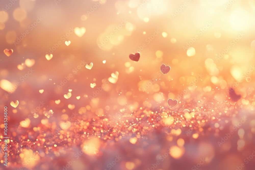 Sparkling Heart-Shaped Glitter in Soft Golden Bokeh Background, Floating heart-shaped glitter with a warm golden bokeh background, perfect for Valentine's Day themes of love and romance.
Sparkling Heart-Shaped Glitter in Soft Golden Bokeh Background, Floating heart-shaped glitter with a warm golden bokeh background, perfect for Valentine's Day themes of love and romance.