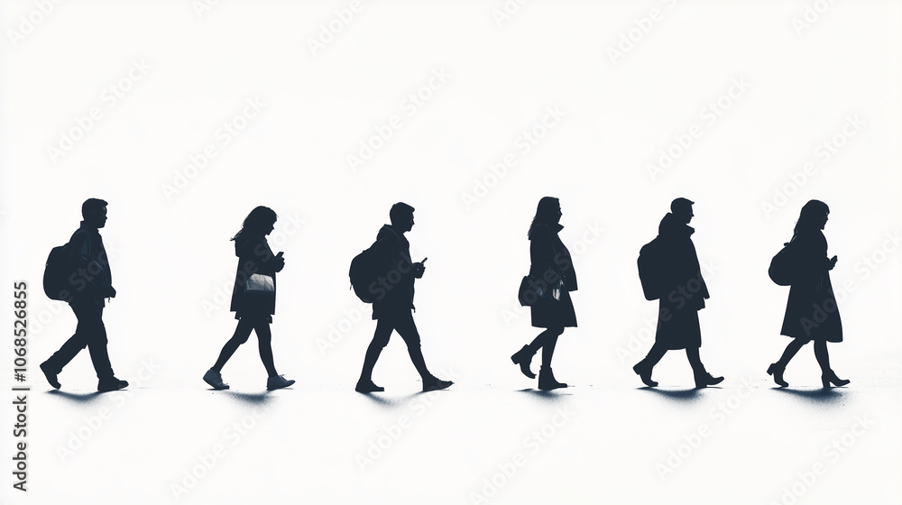 People minimalist Silhouette on White Background
People minimalist Silhouette on White Background