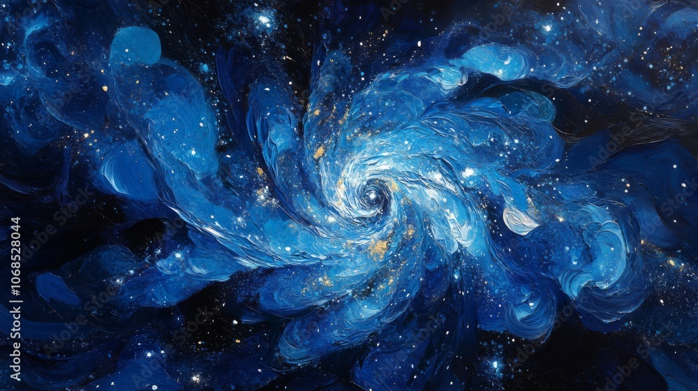 Obraz premium Galactic Swirl in Deep Space