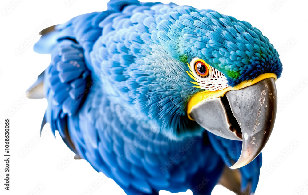 Fototapeta premium Hyacinth Macaw with deep blue feathers