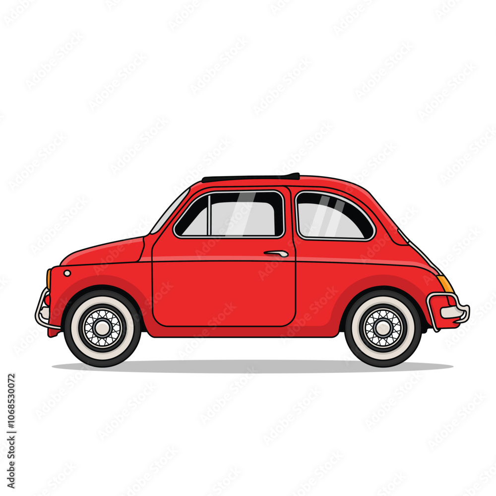Obraz premium Classic Mini Car Illustration