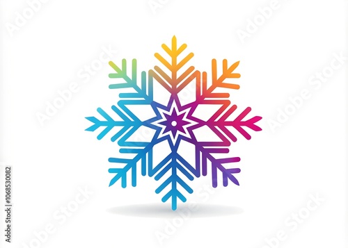 Christmas snowflake logo creative icon design on white background