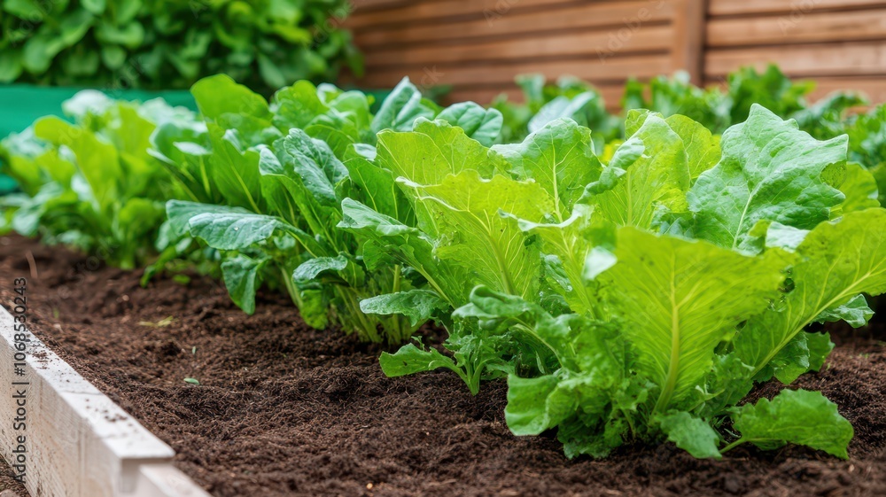 Lush garden beds with nutrient-rich mulch, surrounded by tall greenery, creating a vibrant and thriving outdoor oasis. Lush garden beds with nutrient-rich mulch, surrounded by tall greenery, creating a vibrant and thriving outdoor oasis.