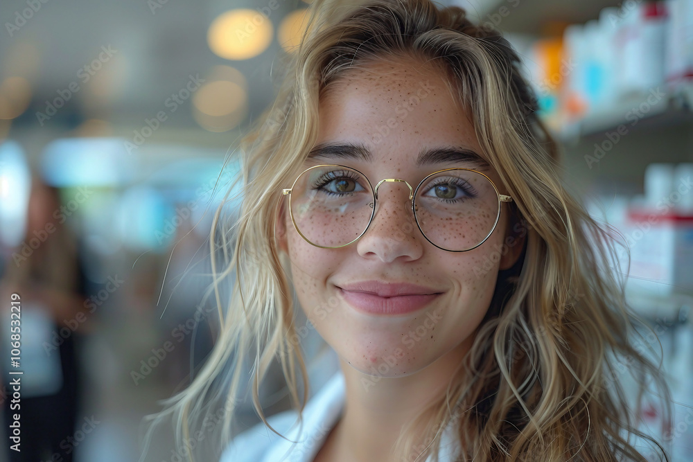 Generative AI Image of Pharmacist at Work in a Pharmacy, medication sphere, meds prescription