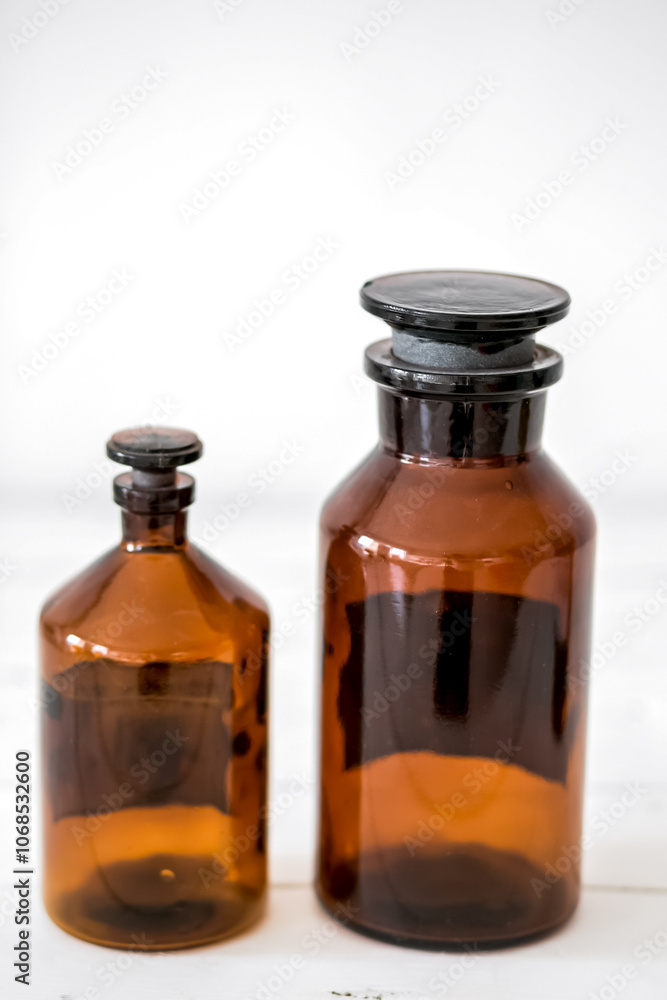 Antique glass bottles retro stylish design Antique glass bottles retro stylish design