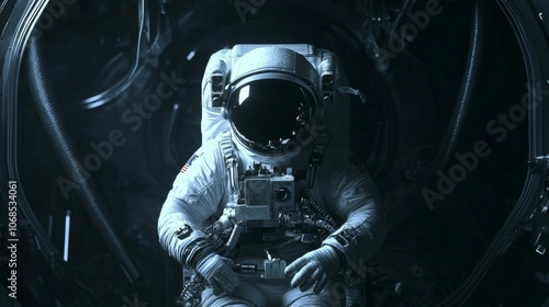 Astronaut in Space Exploration Scenes photo