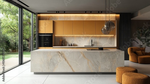 Modern Kitchen with Marble ...