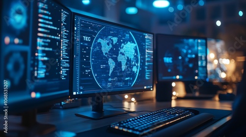 Wallpaper Mural High-Tech Digital Workspace Torontodigital.ca