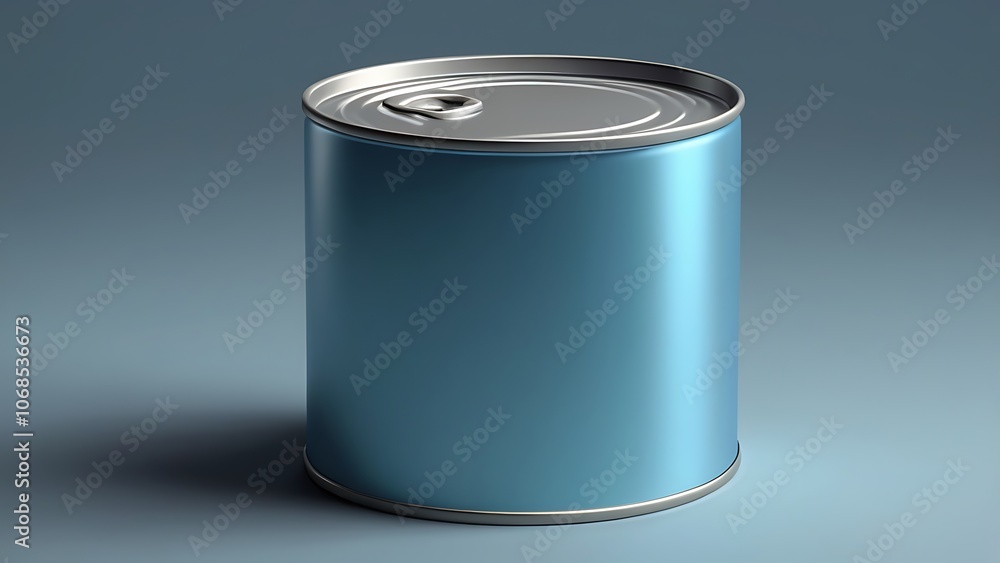 a blank aluminium tin can isolated on bule background a blank aluminium tin can isolated on bule background