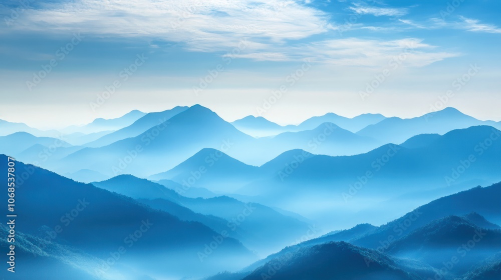 Obraz premium Misty mountains in Vietnam under a December sky, symbolizing the natural beauty of the season