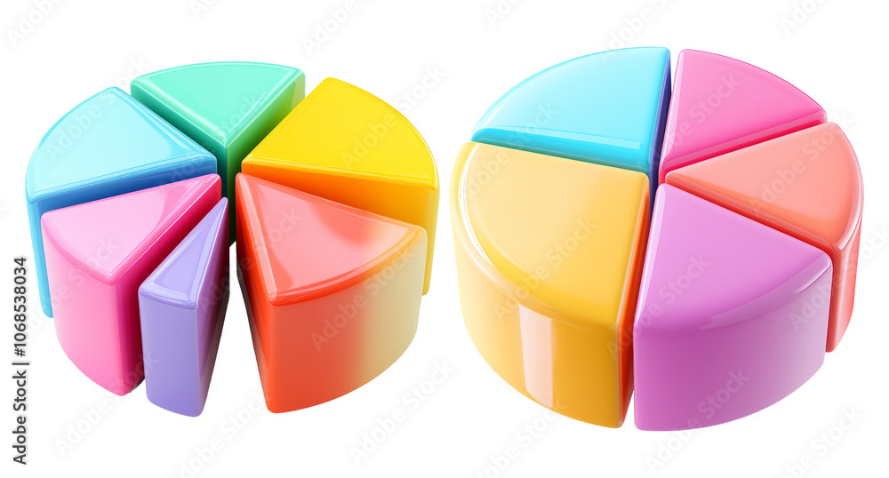 Obraz premium Colorful Pie Chart Illustration for Data Visualization