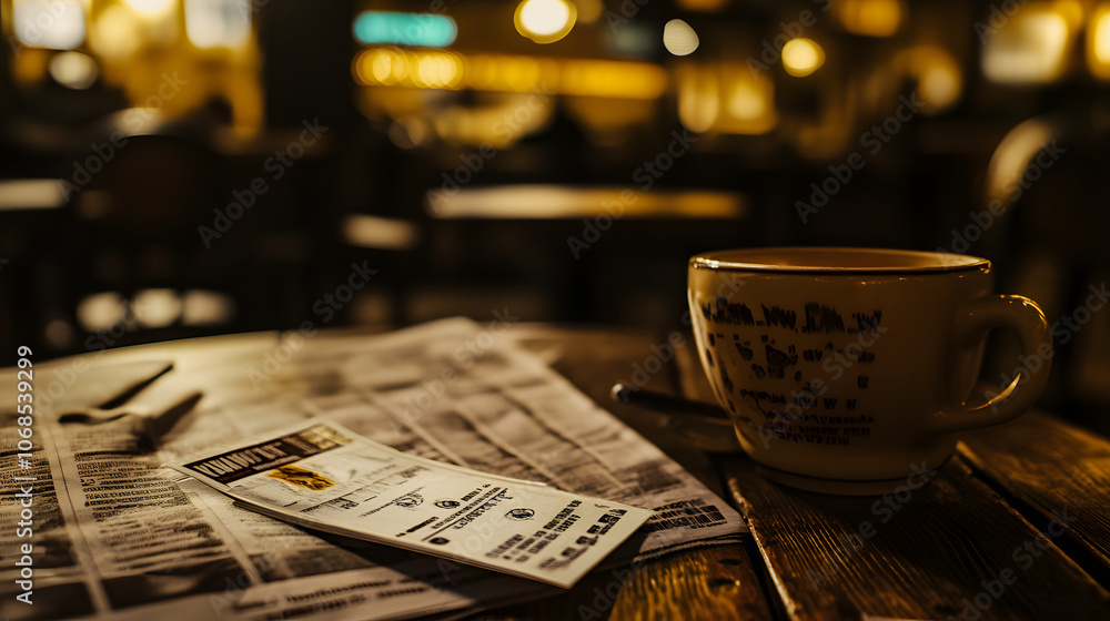Close-Up of a Lottery Ticket on a Wooden Table with a Blurred Background, Capturing the Anticipation and Excitement of Gambling and the Hope for Winning Big
Close-Up of a Lottery Ticket on a Wooden Table with a Blurred Background, Capturing the Anticipation and Excitement of Gambling and the Hope for Winning Big