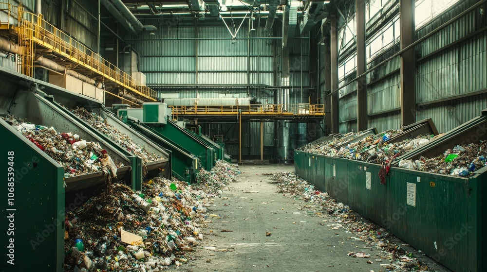 A smart waste management system in an urban area, with automated sorting and composting, reducing landfill use A smart waste management system in an urban area, with automated sorting and composting, reducing landfill use