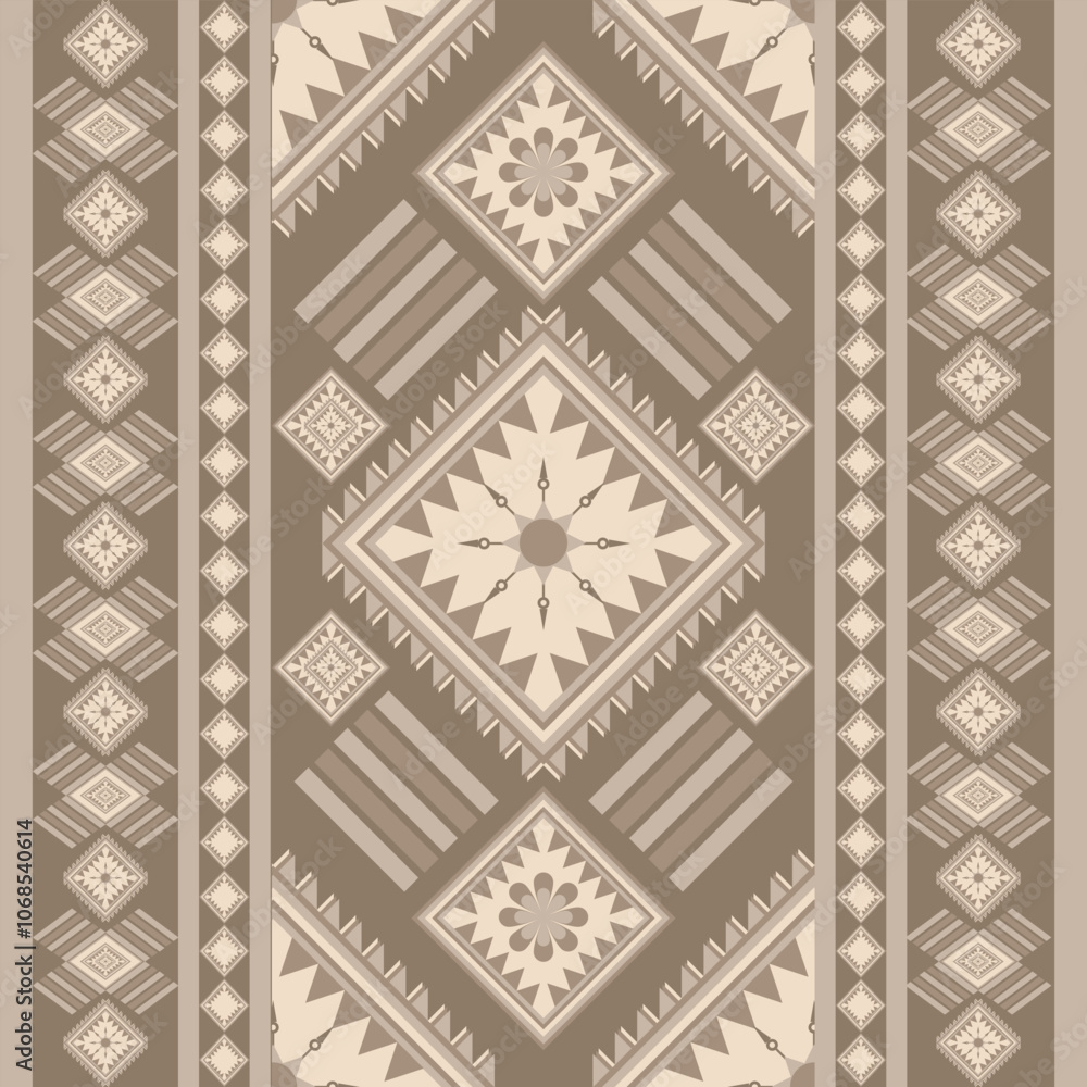 Obraz premium Native fabric geometric tribal pattern.