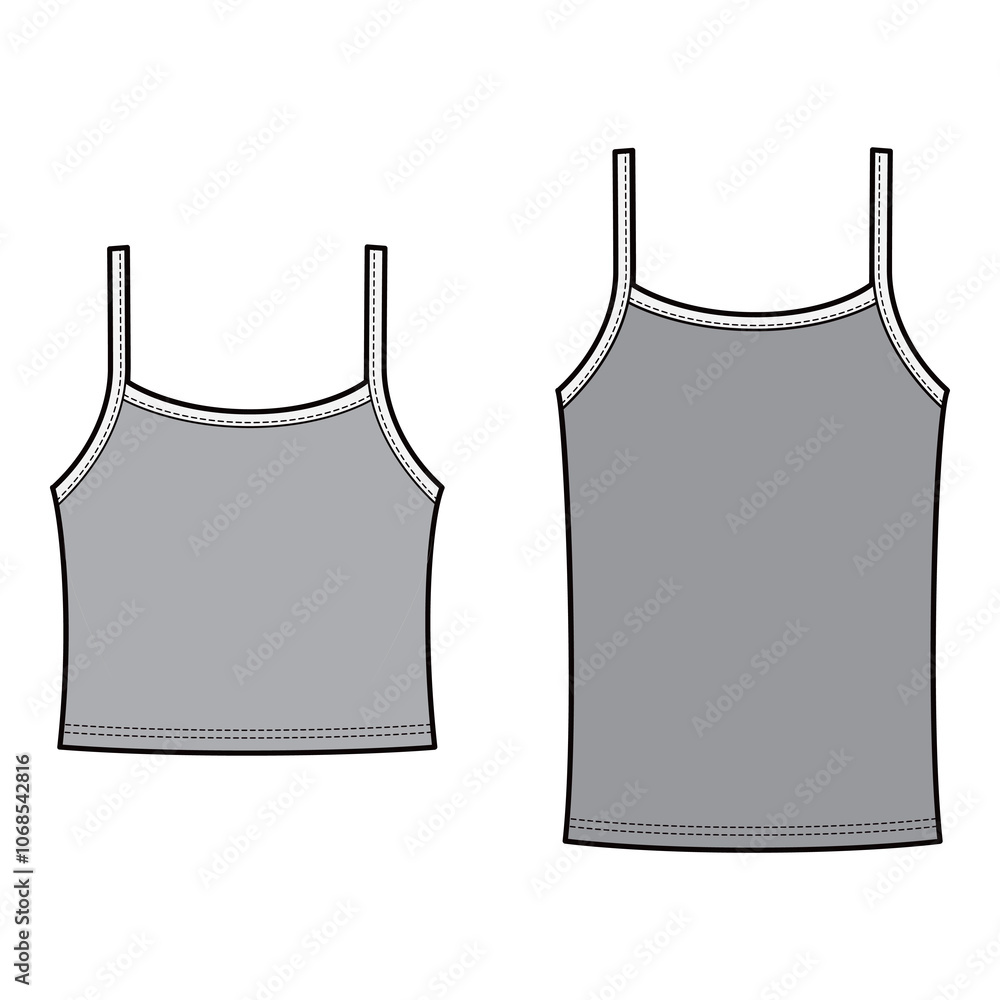Crop and Full-Length Spaghetti Strap Tank Top Vector
Crop and Full-Length Spaghetti Strap Tank Top Vector