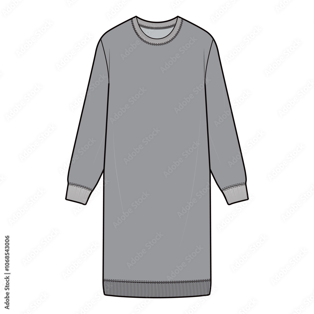 Women's Long Sleeve Sweatshirt Dress Illustration
Women's Long Sleeve Sweatshirt Dress Illustration