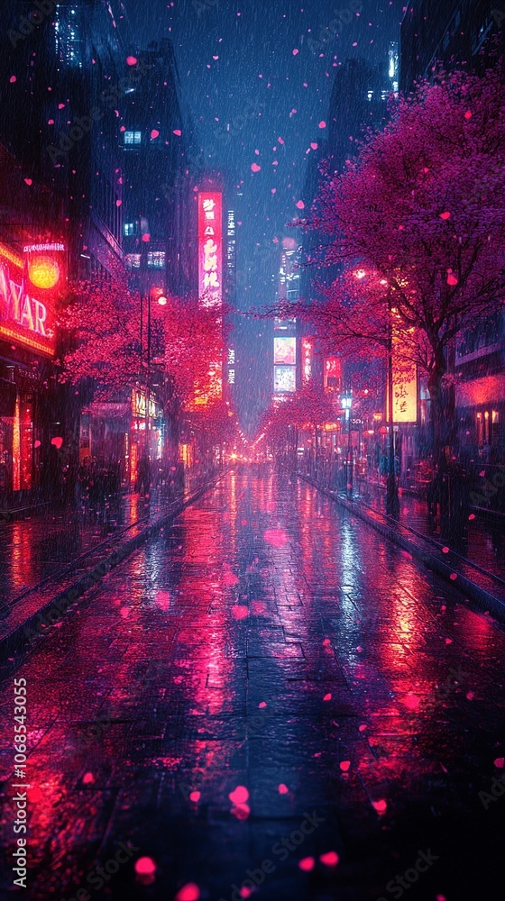Neon cyberpunk city street at night wallpaper for mobile phone Neon cyberpunk city street at night wallpaper for mobile phone